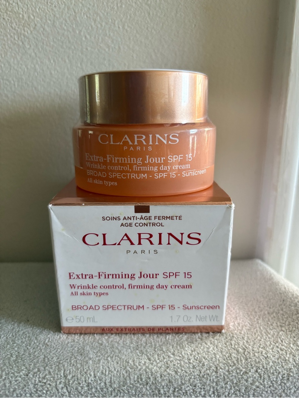 Clarins Extra-Firming Jour Wrinkle Control Day Cream SPF 15 50ml/1.7oz New!!